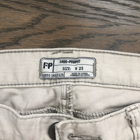 Free People Cream Skinny Jeans - Picture 5 of 5